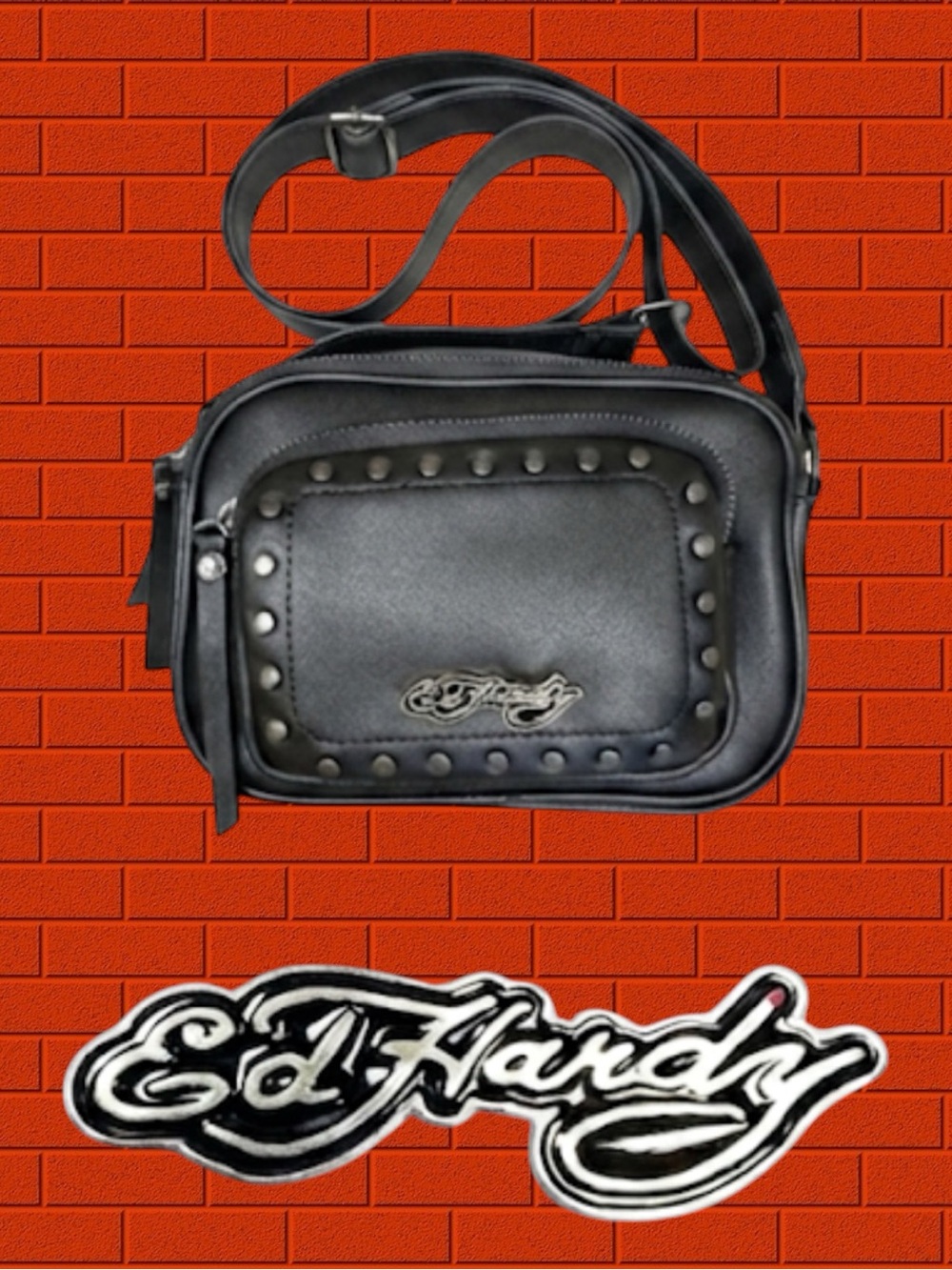 Ed Hardy NWOT Retro Y2K McBling Punk Grunge Indie Sleaze Vegan Crossbody Bag